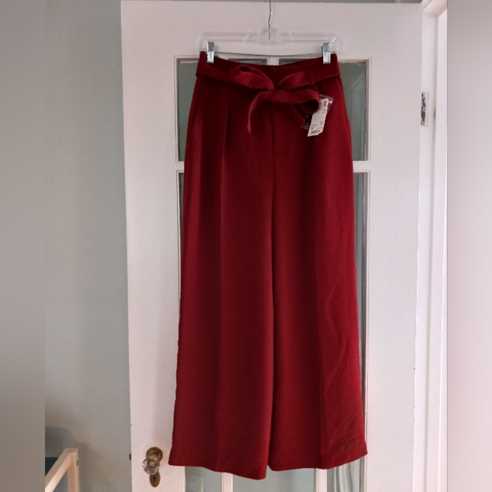 NWT Uniqlo High Waist Ribbon Wide Leg Pants